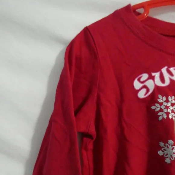 CHILDREN'S PLACE | 3T | Red Long Sleeve Crew Neck Graphic Sweetie T-Shirt / Tee - Picture 3 of 14